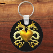 GOLD HEART DRAGONS SLEUTELHANGER (Voorkant)