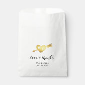 Gold Heart en Arrow Monogram Weddenschap Favor Bag Bedankzakje (Voorkant)
