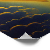 Gold Heart en Clouds Poster (Hoek)
