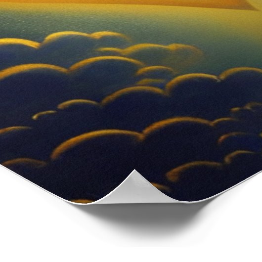 Gold Heart en Clouds Poster (Hoek)