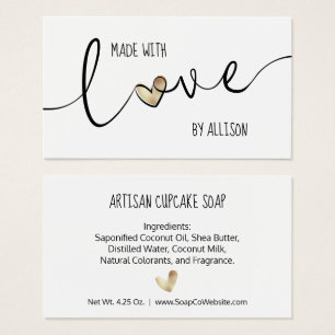 Gold Heart en Typografie gemaakt met Label met lie Visitekaartje
