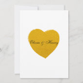 Gold Heart - Faux Folie Wedding Kaart (Achterkant)
