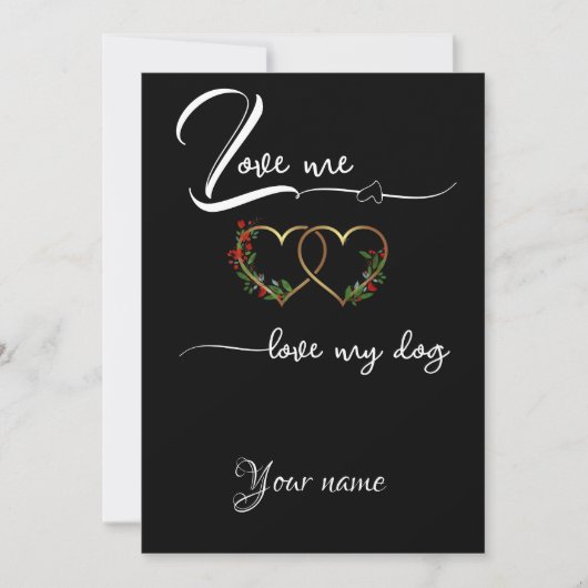 Gold heart funny quote black Flat Holiday Card Feestdagenkaart (Voorkant)