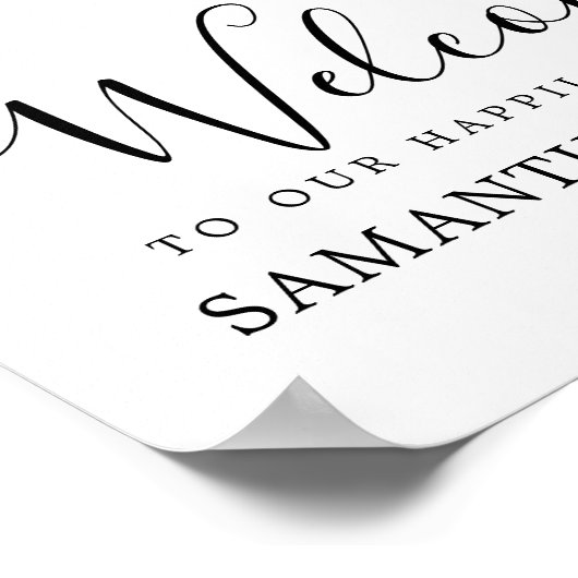 Gold Heart, gelukkig altijd na bruiloft Welkomstbo Poster (Hoek)