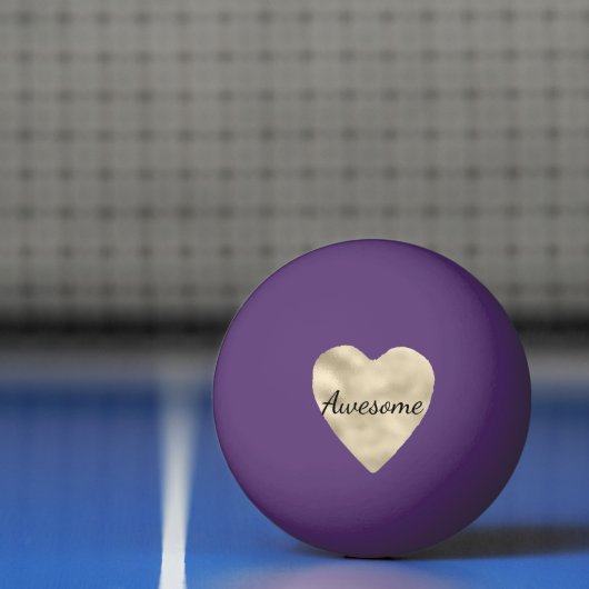 Gold Heart Geweldige gepersonaliseerd Pingpongbal (Net)