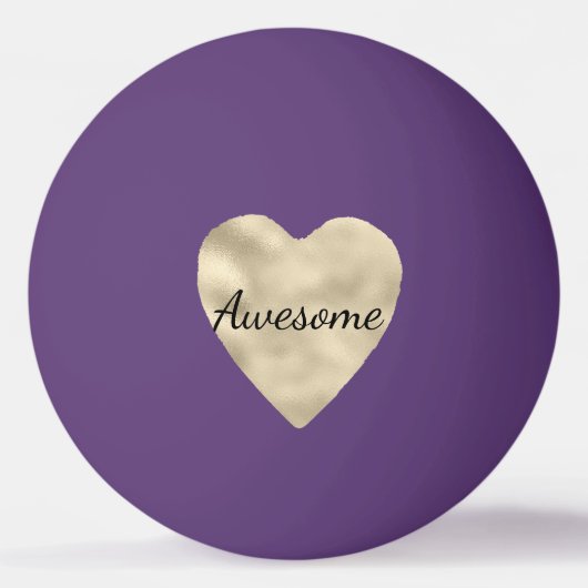 Gold Heart Geweldige gepersonaliseerd Pingpongbal (Voorkant)