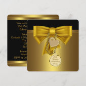 Gold Heart Gold 50th Wedding Jubileum Party Kaart (Voorkant / Achterkant)