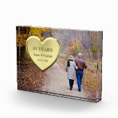 Gold Heart Golden 50th Jubileum Foto (Rechts)