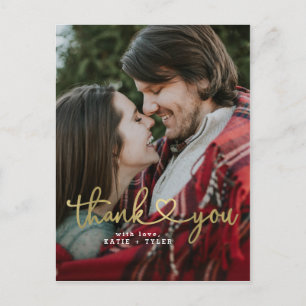 Gold Heart Hartelijk dank Briefkaart