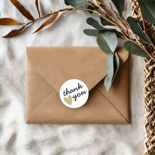 Gold Heart Hartelijk dank Ronde Sticker