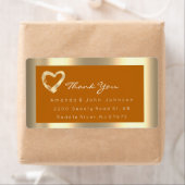 Gold Heart Honey Framed Wedding Bridal RSVP Etiket (Insitu)