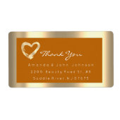 Gold Heart Honey Framed Wedding Bridal RSVP Etiket (Voorkant)