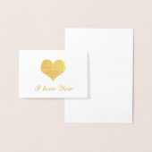 Gold Heart, ik hou van je Folie Kaarten (Display)