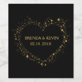 Gold Heart Illustratie Tekst Sjabloon Wijn Etiket (Enkel label)