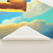 Gold Heart in Clouds Sherpa Blanket Sherpa Deken (3/4)