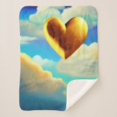 Gold Heart in Clouds Sherpa Blanket Sherpa Deken (Voorkant)