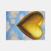 Gold Heart in de Sky Blanket Fleece Deken (Voorkant (Horizontaal))