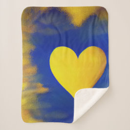 Gold Heart in Gold Dust Sherpa Blanket Deken