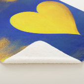 Gold Heart in Gold Dust Sherpa Blanket Sherpa Deken (3/4)