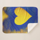 Gold Heart in Gold Dust Sherpa Blanket Sherpa Deken (Voorkant (horizontaal))