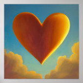 Gold Heart in het Poster Clouds (Voorkant)