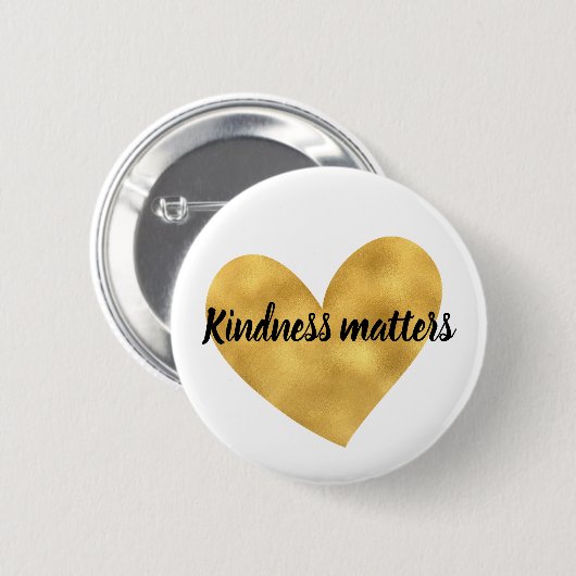 Gold Heart Kindness doet inspirerend prijsopgave Ronde Button 5,7 Cm (Voorkant /achterkant)
