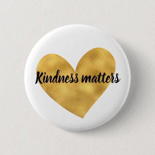 Gold Heart Kindness doet inspirerend prijsopgave Ronde Button 5,7 Cm