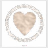 Gold Heart Kindness Love Peace Inspirerend Quote Sticker (Vel)