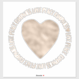 Gold Heart Kindness Love Peace Inspirerend Quote Sticker
