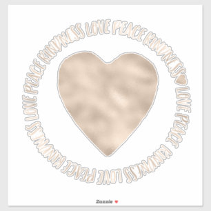 Gold Heart Kindness Love Peace Inspirerend Quote Sticker