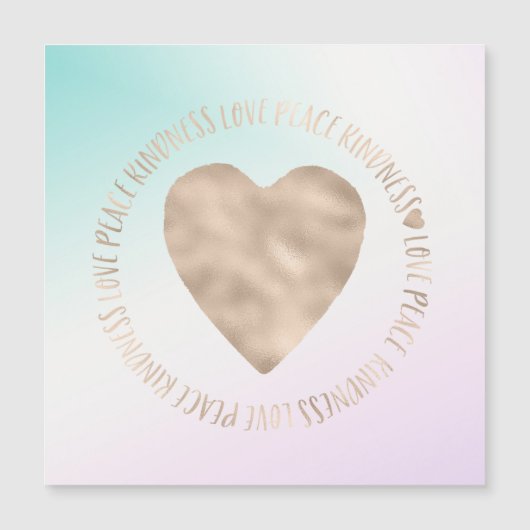 Gold Heart Kindness Peace Love Inspirerend quote (Voorkant)