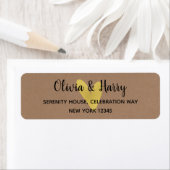 Gold Heart Kraft Bruiloft Retouradres Labels (Insitu)