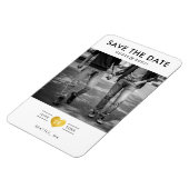 Gold Heart LGBTQ Save the Date with Photo Magneet (Linkerzijde)