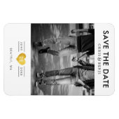 Gold Heart LGBTQ Save the Date with Photo Magneet (Horizontaal)
