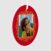 Gold Heart Lijst Foto op persoonlijke titel - Kers Ornament (voorkant)