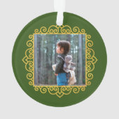 Gold Heart Lijst Foto op persoonlijke titel - Kers Ornament (achterkant)