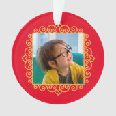 Gold Heart Lijst Foto op persoonlijke titel - Kers Ornament (voorkant)