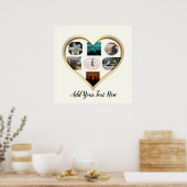 Gold Heart Lijst Photo Collage Poster (Keuken)