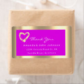 Gold Heart Lijst Roze Fuchsia Event RSVP Etiket (Insitu)