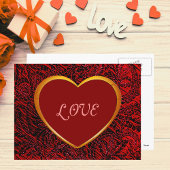 Gold Heart Love Lijst met Red Fabric Briefkaart