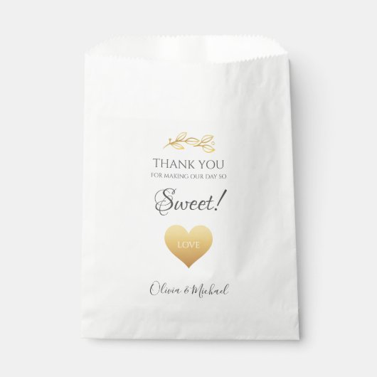 Gold Heart Make Day Sweet Wedding Bedankzakje (Voorkant)