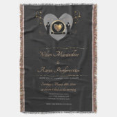 Gold Heart Male Wedding Invite Keepomwille Deken (Voorkant Verticaal)
