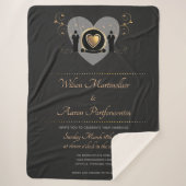 Gold Heart Male Wedding Invite Keepomwille Sherpa Deken (Voorkant)