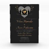 Gold Heart Mannelijke bruiloft Uitnodiging Keepsak Fotoblokken (Voorkant)