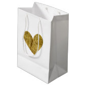 Gold Heart Medium Cadeauzakje (Achterkant Gekanteld)