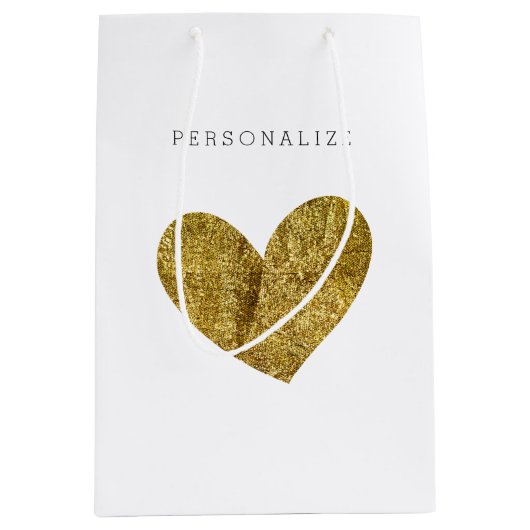 Gold Heart Medium Cadeauzakje (Voorkant)