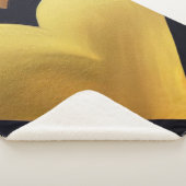 Gold Heart met Donkere achtergrond Sherpa Blanket Sherpa Deken (3/4)