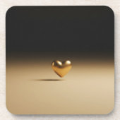 Gold Heart Minimalist Aesthetic Hard Plastic Coast Bier Onderzetter (Voorkant)