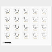 Gold Heart Modern Script Hartelijk dank Vierkante Sticker (Vel)