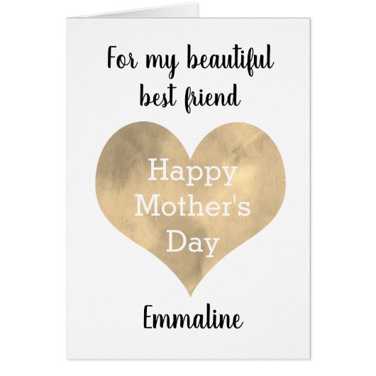 Gold Heart Moederdag Friend (Voorkant)
